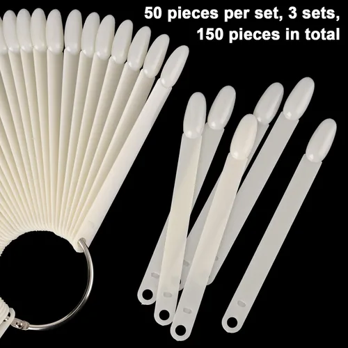 Miniatura 4 de KINJOEK Juego de 3 unidades en total de 150 puntas para muestras de uñas naturales, suministros de arte de uñas, tablero de muestra para exhibición