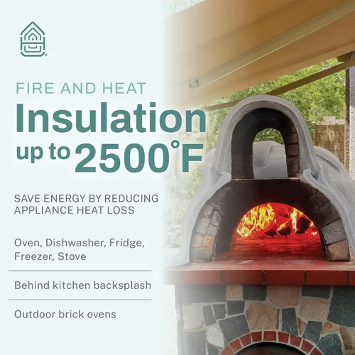 Miniatura 4 de Aislamiento de fibra de cerámica, 1 pulgada de grosor x 15 x 24 pulgadas, manta aislante ignífuga de 2500 F para forja, horno de pizza, chimenea