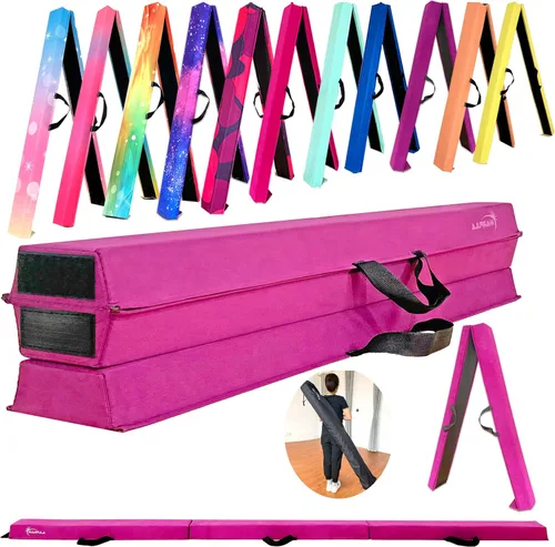Miniatura 31 de MARFULA Viga de Gimnasia Plegable de 6 PIES / 8 PIES / 9 PIES Viga de Equilibrio de Espuma para Suelo - Extra Firme - Cubierta de Gamuza - Parte
