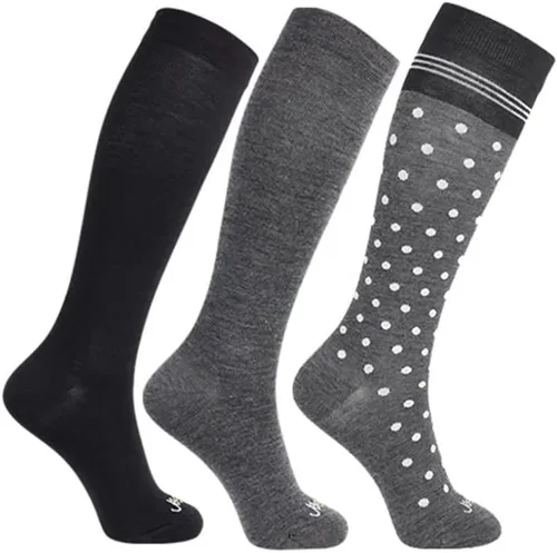 ja vie Calcetines cómodos de lana merino para mujeres y hombres, calcetines de compresión graduados (15-20 mmHg) medias de compresión hasta la