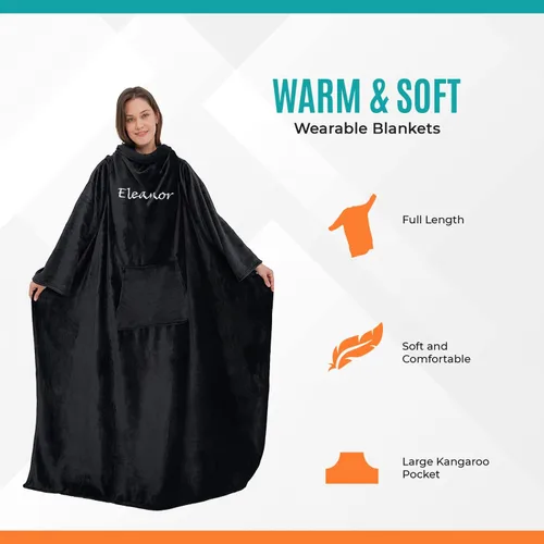 Miniatura 3 de Personalized Passion - Manta con nombre personalizado para hombres y mujeres adultos Manta de forro polar suave y cómoda con bolsillos