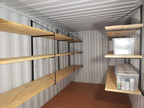 Miniatura 2 de Generic Soportes de estantería de acero negro resistente de 2 niveles, se venden en pares