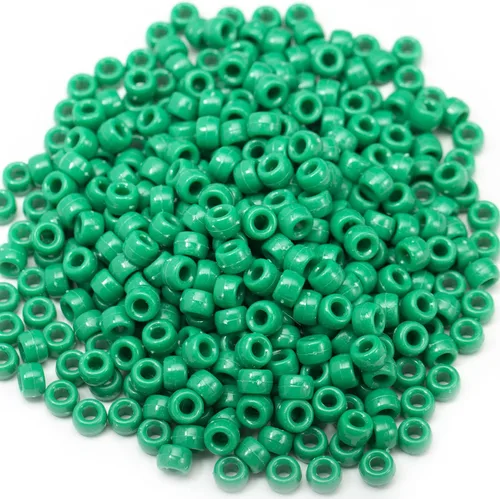 Miniatura 5 de Gxueshan 1000 piezas de cuentas de pony acrílicas verdes 6x9mm, cuentas Kandi verdes a granel para pulseras de la amistad, collar, elaboración