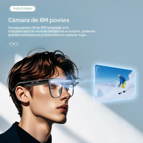 Miniatura 2 de Gafas inteligentes con cámara, 4K con audio Bluetooth gafas con cámara para hombres y mujeres, 8MP 32G HD, grabación de video oculta, compatible