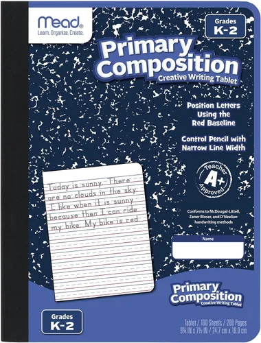 Miniatura 10 de Mead Tableta de escritura para aprender letras, bloc de práctica de escritura a mano PK-1, 10 x 8 pulgadas, regla elevada sólida y punteada, 40