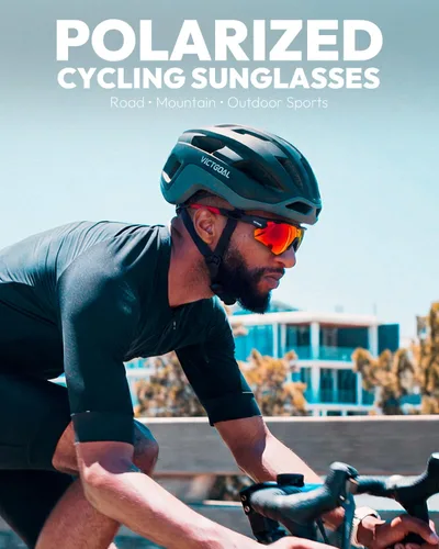 Miniatura 2 de VICTGOAL Gafas de ciclismo para hombres y mujeres con lentes polarizadas, protección UV, gafas de sol de ciclismo TR90 marco para gafas de bicicleta