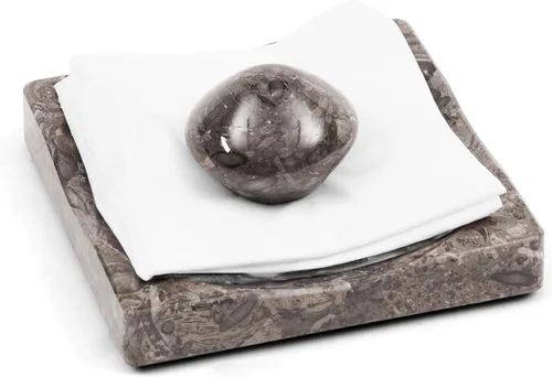 Servilletero de cóctel de mármol con peso, moderno servilletero cuadrado para mesa, servilletero pesado decorativo para comedor en interiores y