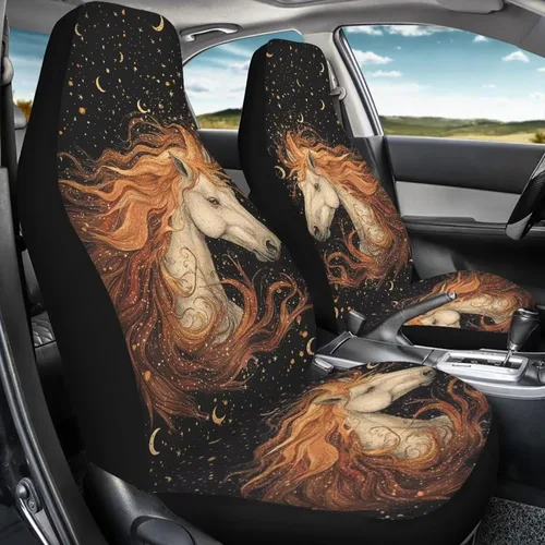 Miniatura 2 de Bulopur Art Horse - Juego de 2 fundas universales para asientos delanteros de automóvil, protectores enteros adecuados para la mayoría