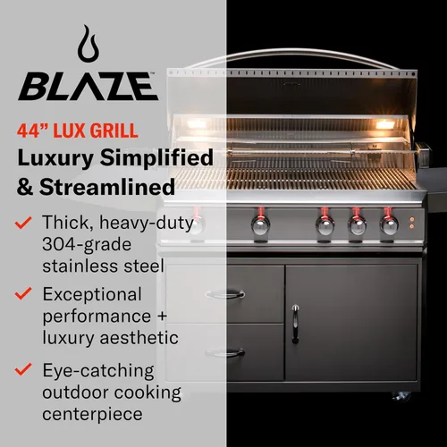 Miniatura 2 de Blaze Professional LUX - Parrilla de gas natural integrada de 3 quemadores de 34 pulgadas Barbacoa de acero inoxidable al aire libre con quemador