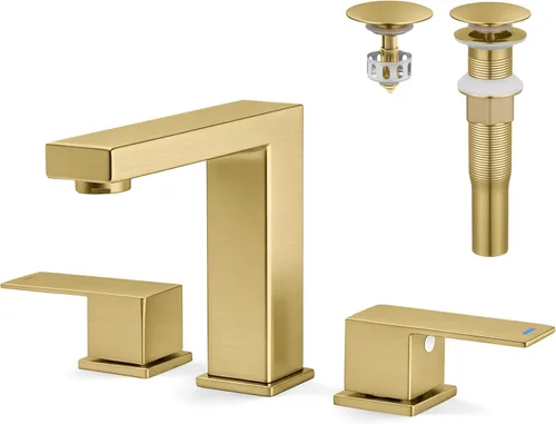 Miniatura 17 de KES Grifo de Lavabo de Baño de 8 Pulgadas Extendido Grifo de Baño de 3 Orificios Grifo de Tocador Manguera de Suministro Incluida SUS304 Acero
