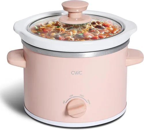Miniatura 14 de COOK WITH COLOR 2QT Mini Olla de cocción lenta eléctrica redonda - Configuraciones ajustables, olla de gres extraíble, tapa de vidrio templado, apta