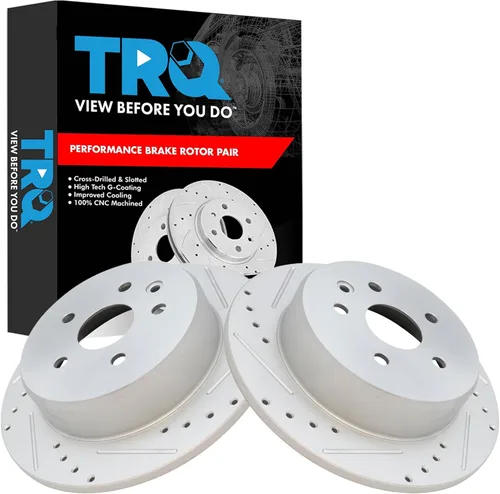 Miniatura 108 de TRQ Juego de rotores de freno de rendimiento trasero con revestimiento G premium compatible con Mazda 6 2014-2021