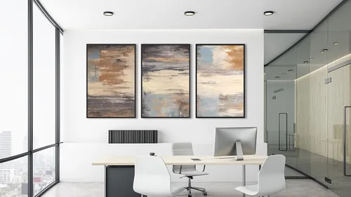 Miniatura 5 de ASDCEUTICALS Lienzo grande para pared, cuadros abstractos marrones para sala de estar, decoración de pared retro estética, pinturas rústicas, obras