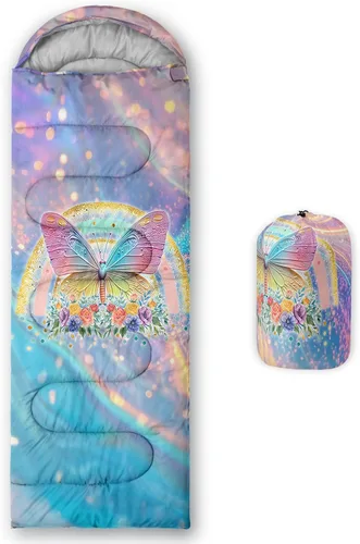 Miniatura 25 de Saco de dormir con estampado lneffble, sacos de dormir, saco de dormir para acampar al aire libre, adecuado para niños, portátil para niños y niñas