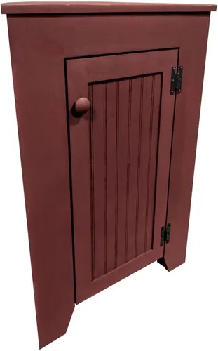 Miniatura 3 de Armario de esquina de madera maciza con puerta (salvia vieja)