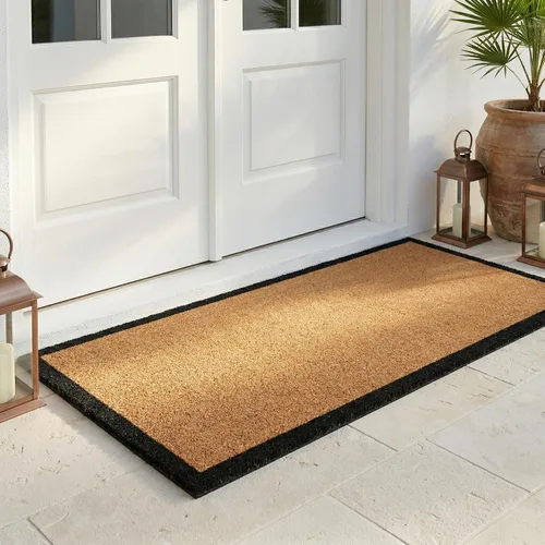 Miniatura 107 de Fab Habitat Felpudo extra grueso, tejido a mano, duradero, fibra de coco natural, entrada, puerta delantera, porche, patio, pájaros en rama, gris