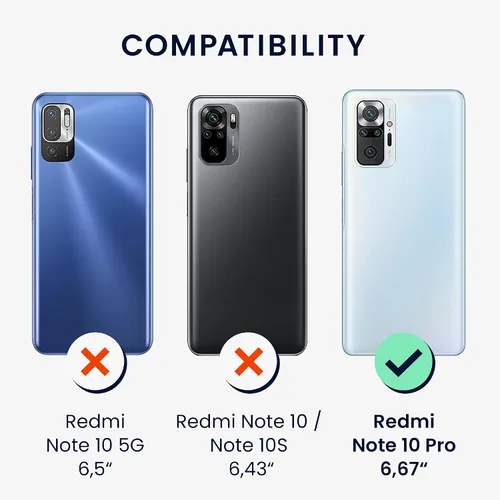 Miniatura 2 de kwmobile Funda de madera compatible con Xiaomi Redmi Note 10 Pro - Funda - Rising Sun Mother of Pearl Marrón oscuro