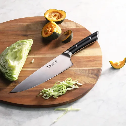 Miniatura 5 de Cangshan HELENA Series Cuchillo de chef forjado de acero alemán (negro, 8 pulgadas)