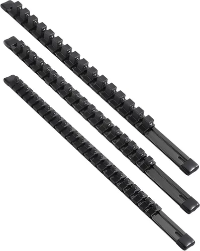 Miniatura 22 de ALOANES Organizador de riel de enchufe de aleación de aluminio de 1/4 de pulgada, bastidores de enchufe resistentes, kit de soporte para caja de Azul
