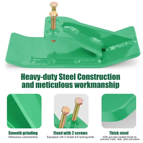 Miniatura 3 de Protector de Cubo de Tractor (Versión Mejorada), 2 Piezas Protector de Borde de Esquí, Protector de Patín Domador de Césped con Tuercas y Pernos