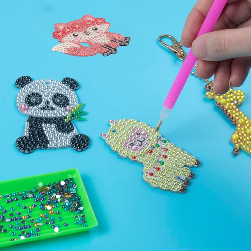 Miniatura 6 de Labeol Artes y manualidades para niños de 8 a 12 años – Crea tus propios llaveros GEM, arte de diamantes 5D por números, kits de arte GEM para niños