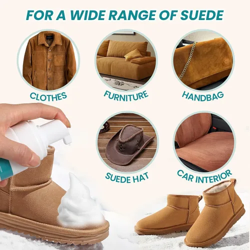Miniatura 6 de Kit limpiador de gamuza, limpiador de zapatos para zapatos de gamuza, nobuck y cuero, tenis, botas, bolsos, ropa y muebles, fórmula de espuma segura