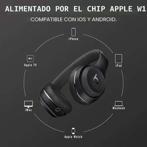 Miniatura 3 de Beats Solo3 - auriculares inalámbricos supraaurales - Chip de auriculares Apple W1, Bluetooth clase 1, 40 horas de tiempo de escucha, micrófono Negro