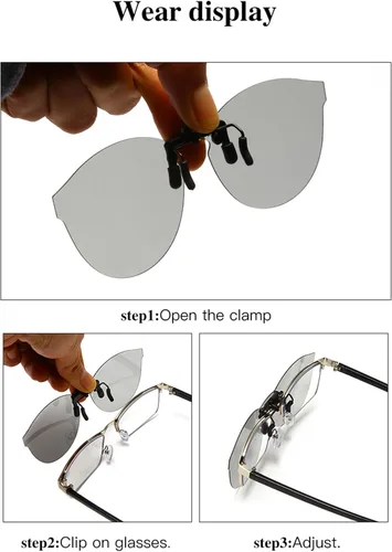 Miniatura 3 de YAMEIZE 3 pares de lentes de sol polarizados con clip, protección UV400 antirreflejos, lente abatible sin montura para conducir al aire libre