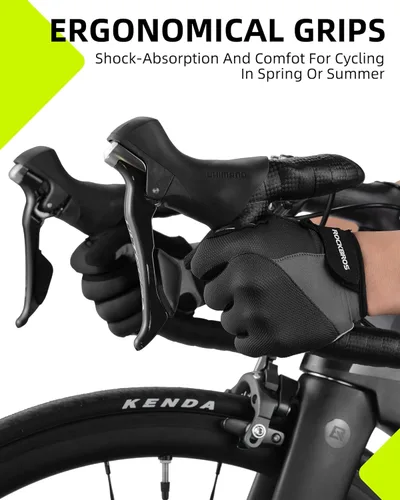 Miniatura 7 de ROCKBROS Guantes de ciclismo para hombres y mujeres Guantes transpirables de gel para bicicleta de montaña Guantes de ciclismo antideslizantes