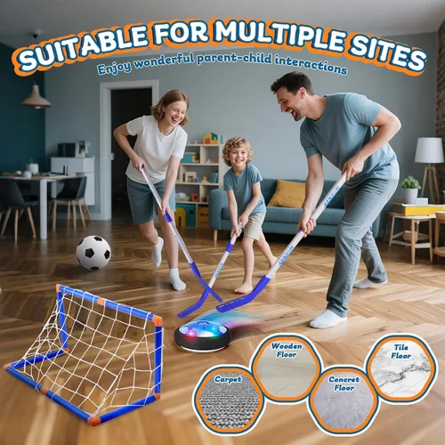 Miniatura 3 de Nazano Pelota de fútbol Hover 3 en 1, juego de hockey para niños pequeños con luces LED, juguetes para interiores y exteriores para niños, regalo