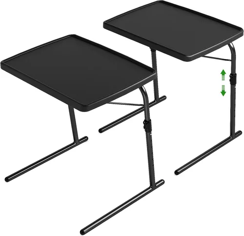 Mesa de bandeja de TV, 16.9 x 22 x 29.1 pulgadas, mesa de comedor plegable XL con 6 ajustes de altura y 3 ajustes de ángulo de inclinación,