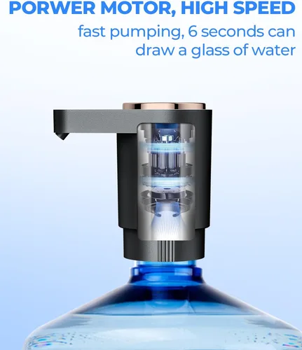 Miniatura 5 de Bomba de botella de agua, dispensador de agua eléctrico portátil para botellas de 5 galones, carga USB, interruptor automático, batería recargable