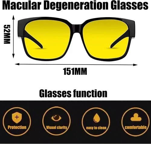 Miniatura 2 de Gafas de degeneración macular para hombres y mujeres, gafas de gran tamaño para ayuda a la degeneración macular, glaucoma, cataratas y retinitis