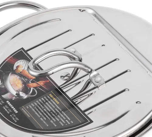 Miniatura 7 de Olla para freidora, olla japonesa con control de temperatura y tapa, olla de acero inoxidable para cocina, papas fritas, pollo, etc. (7.9 in)