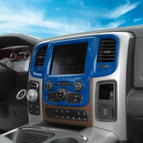 Miniatura 7 de Voodonala Cubierta GPS de navegación de consola central para Dodge RAM 2011-2017 Accesorios ABS azul 1pc