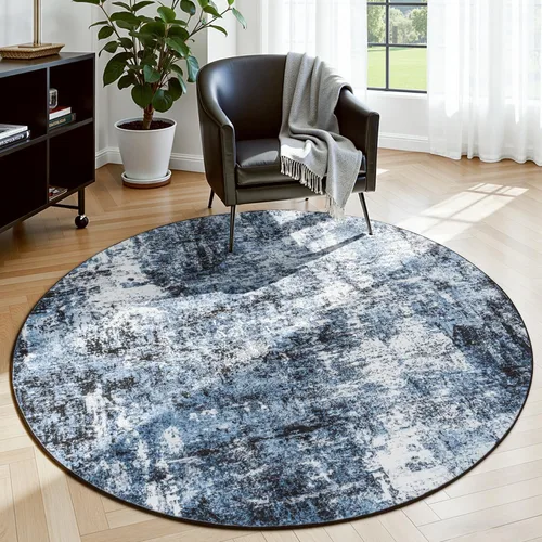 Miniatura 68 de Rugflix Alfombras de área de 8 x 10 pies para sala de estar, alfombra grande lavable, resistente a las manchas, pelo bajo, alfombra oscura moderna