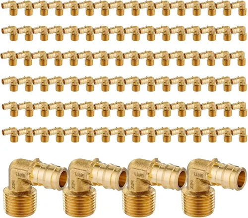 Miniatura 8 de Codo NPT macho de 1/2 x 1/2 pulgadas, accesorios de expansión PEX-A, para accesorios de manguera de tubería PEX, ASTM F1960 (PEX1960097)