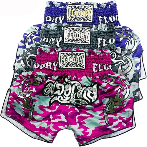 Miniatura 5 de FLUORY Tamaño de los pantalones cortos Muay Thai XS, S, M, L, XL, 2XL, 3XL, 4XL, pantalones cortos de boxeo para hombresmujeresniños con muchos