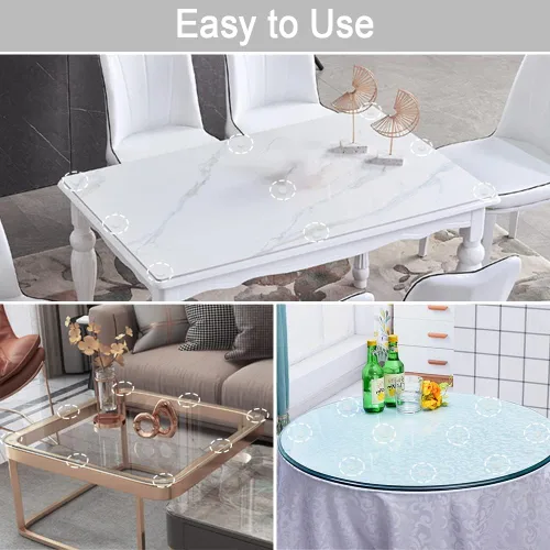 Miniatura 3 de Protector de mesa de vidrio autoadhesivo suave de tamaño extremadamente grande, transparente, antideslizante y anti rayones para mesa de vidrio