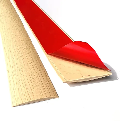 Miniatura 9 de Tira de transición de piso, tiras de cubierta de suelo de transición autoadhesivas, diseño de grano de madera cortable, tira divisora plana de piso