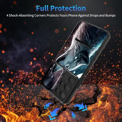 Miniatura 518 de Funda para Samsung Galaxy S22 Ultra 5G, Galaxy S22 Ultra con cubierta de cámara deslizante, funda resistente de doble capa con función atril Black