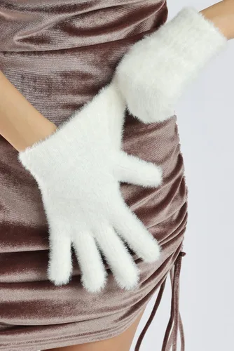 Miniatura 14 de Sahabowi Guantes de cuero para clima frío Manopla de lana cálida de invierno para mujeres