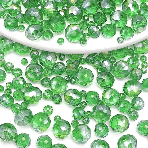 Miniatura 39 de 786 cuentas de cristal de 4 tamaños, cuentas de cristal Rondelle facetadas, cuentas de cristal Briolette, cuentas espaciadoras para pulseras, Ámbar