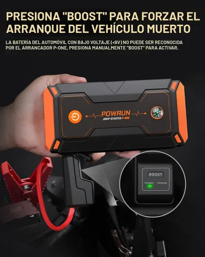 Miniatura 3 de Powrun P-ONE Arrancador de Salto, Caja de Salto Portátil de 2000A - Paquete de Batería de Arrancador de Coche para hasta 8.0L de Gasolina y 6.5L