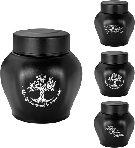 Miniatura 10 de SOITIS Urna mediana de hasta 140 libras para cenizas humanas adultas, urna decorativa de acero inoxidable de 7.3 pulgadas, árbol de la vida