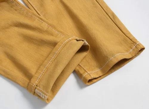 Miniatura 86 de Baylvn - Pantalones de mezclilla entallados y estampados para hombre con corte recto