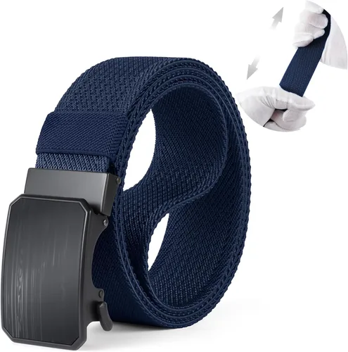 Miniatura 8 de Auto Lock Ratchet Belt for Men Elegant Dressing Belt Buckle 1.5" Wide Elastic Nylon Tactical Belts Thicker