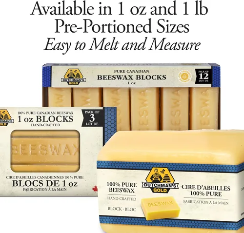 Miniatura 6 de Dutchman's Gold Bloque de cera de abeja amarilla canadiense (1 libra), cera de abeja natural de grado cosmético para hacer velas, jabón
