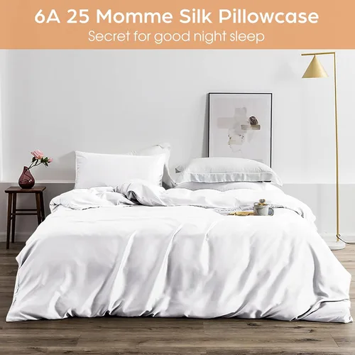 Miniatura 5 de Funda de almohada de seda para cabello y piel, paquete de 2 fundas de almohada 100% seda de morera 25 momme, 600 hilos, fundas de almohada de seda