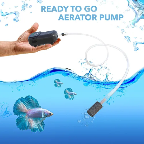 Miniatura 2 de Skywin Portable Aerator for Fish,USB Rechargeable Live Bait Aerator 18–32H Battery, Keeps Bait Alive Anywhere, Quiet Aquarium Water Pump for negro